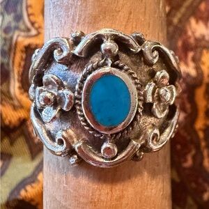 Vintage Sterling Silver Turquoise Ring